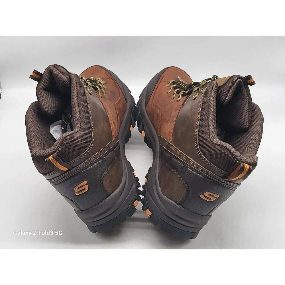 Skechers leather Mens Waterproof Relaxed Fit Air-Cooled Memory‎ Foam Boots Sz 13